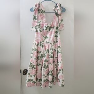 Kathleen Maeve×Grace Rose Floral Pink and White Dress, Size Medium.